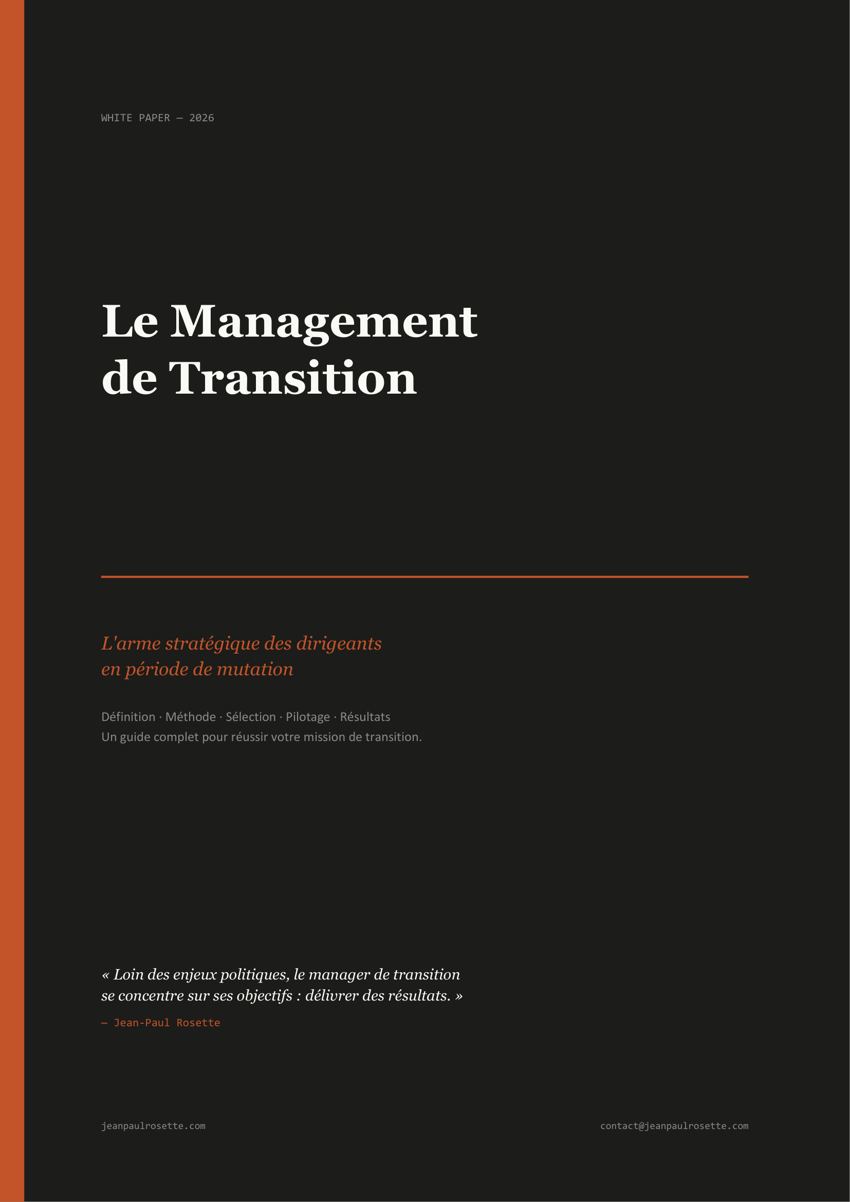 Le Management de Transition — Jean-Paul Rosette